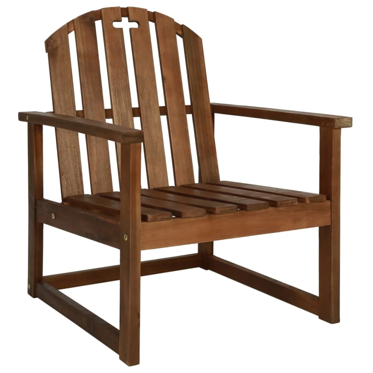 Lot de 2 chaises de jardin en bois d’acacia avec accoudoirs