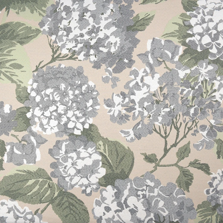 Rideau jacquard à motif hortensia