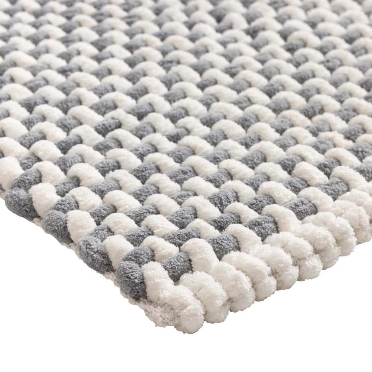 Tapis de bain en polycoton chenille ultra-absorbant