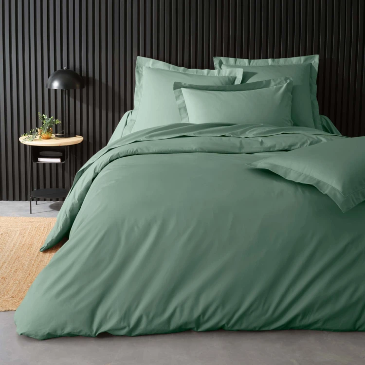 Taie de traversin percale de coton 78 fils finition bourdon