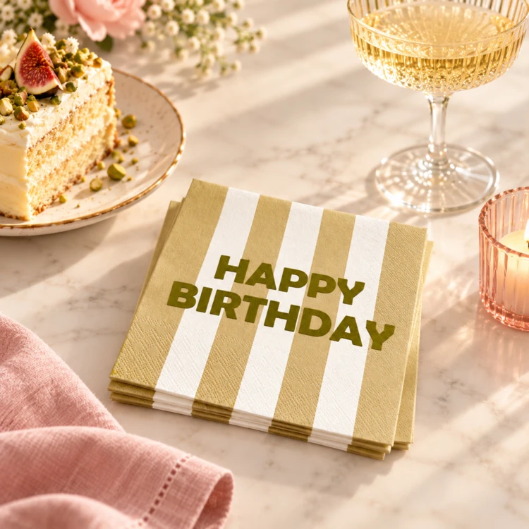 Bedruckte Papierservietten Happy Birthday - 20er-Set