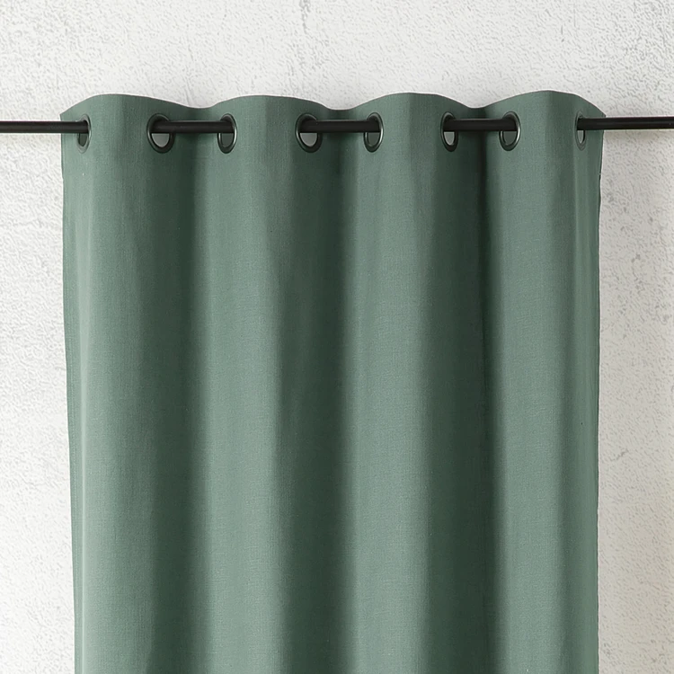 Rideau aspect lin à oeillets