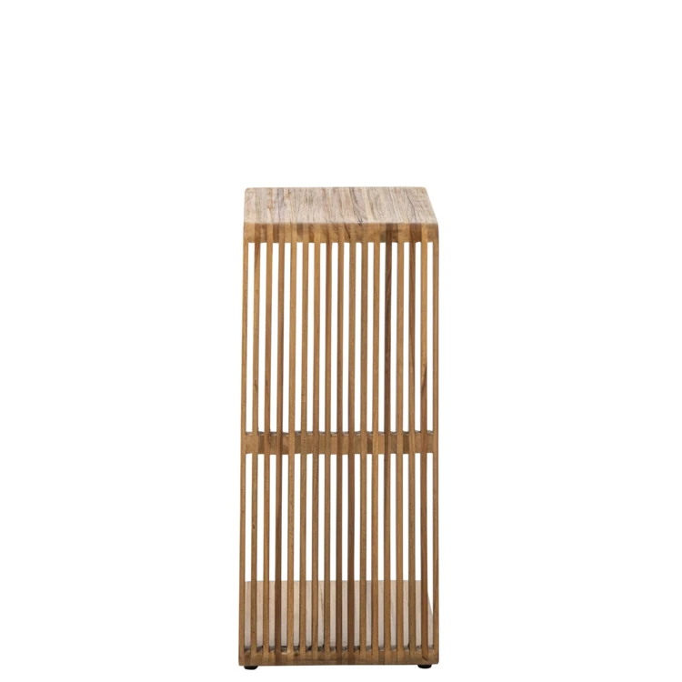 TABLE D'APPOINT À LATTES BOIS RECYCLÉ NOIR
