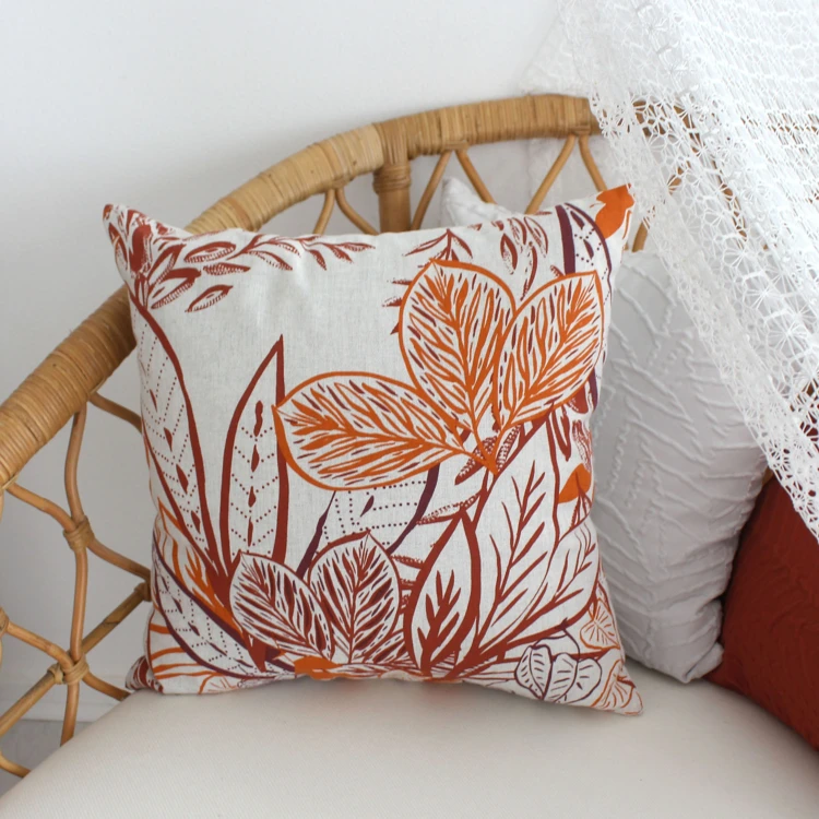 Coussin carré coloré motif exotique