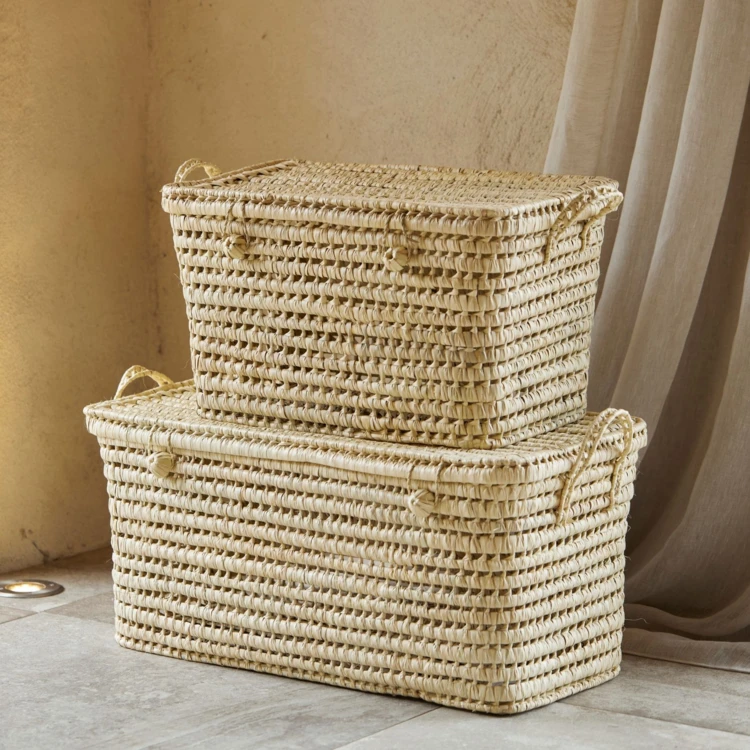 Malle de rangement feuille de palmier