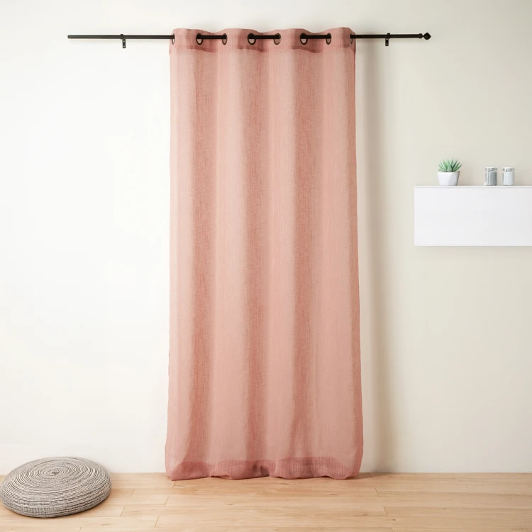 Voilage à oeillets tamisant à fil flammé