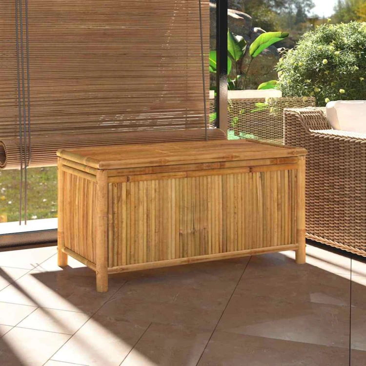 Coffre de rangement de jardin en bambou