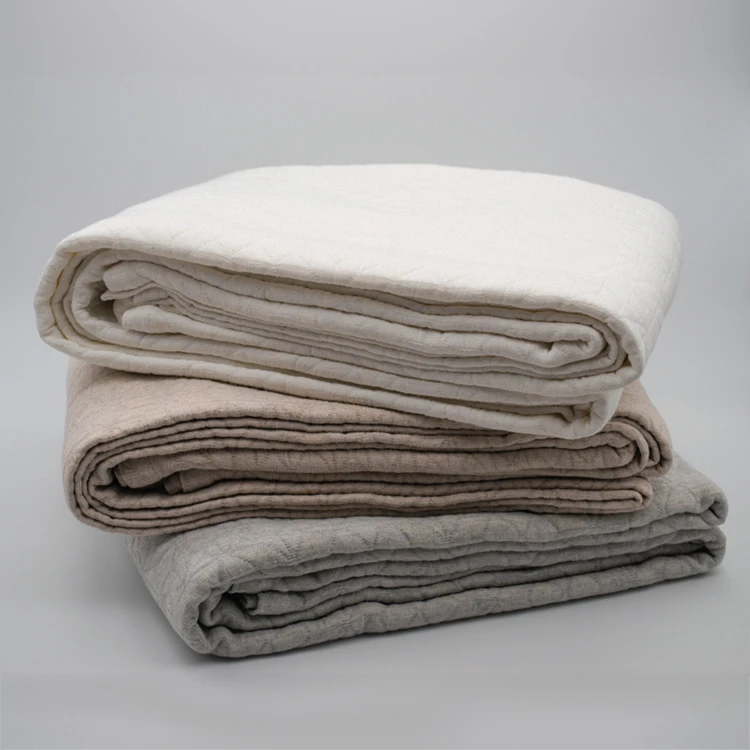 Colcha acolchada de polialgodón texturizado en relieve