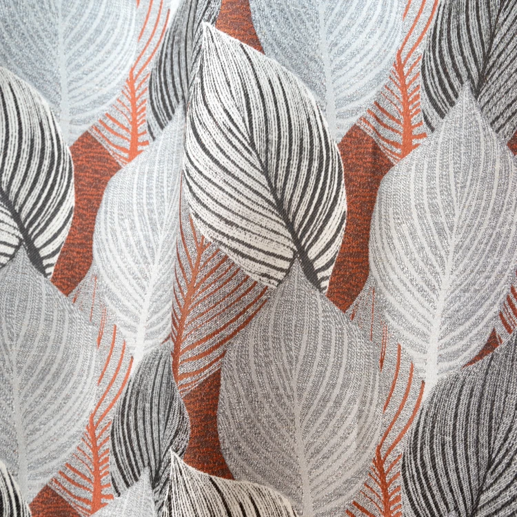 Rideau jacquard motif feuilles de ficus