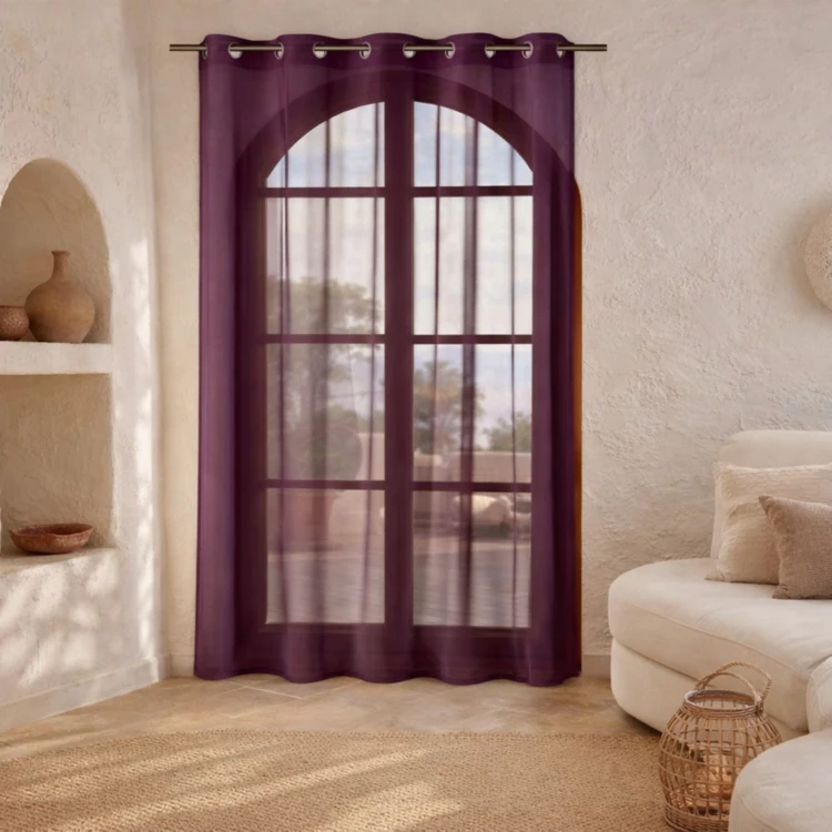 Visillos Lisos en Estameña con Ollaos