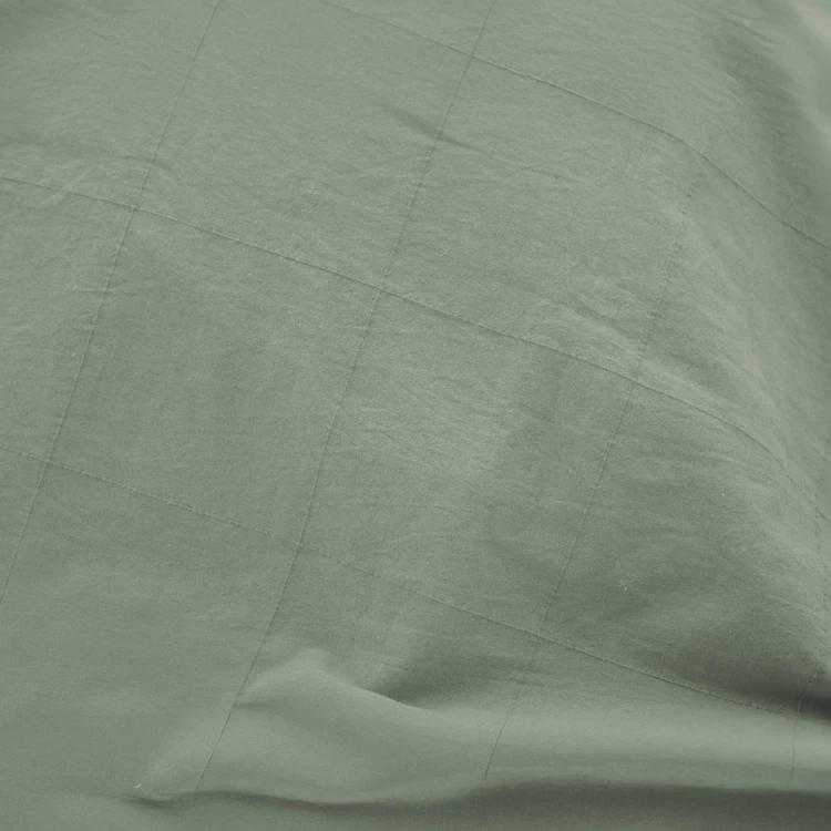 Parure de lit en coton lavé motif carreaux jacquard