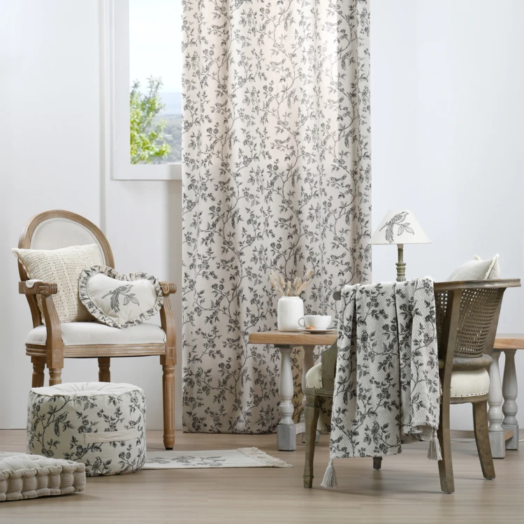 Plaid imprimé floral esprit campagne chic