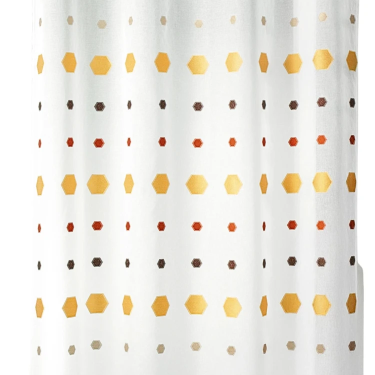 Visillo en jacquard con estampado hexagonal