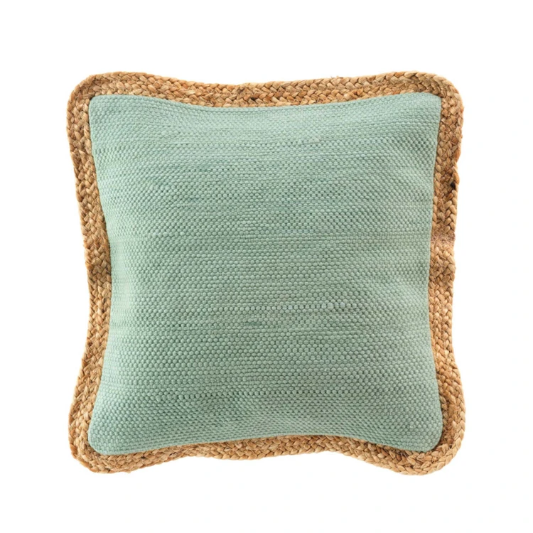 Coussin bifaces avec contour en jute