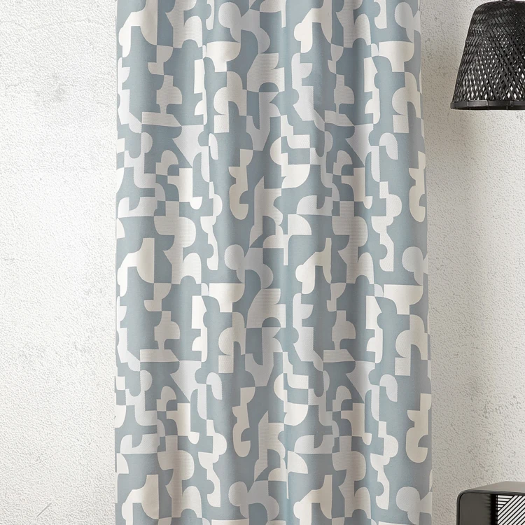 Tissu au mètre jacquard géométrique texturé rétro