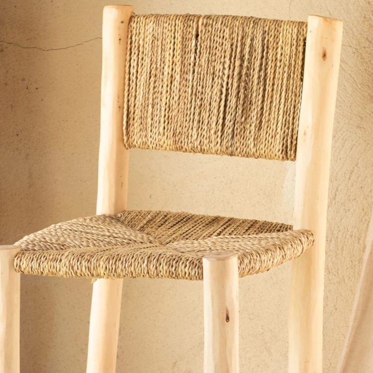 Tabouret de bar bois dossier aligné