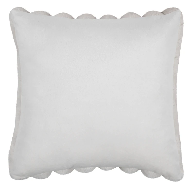 Coussin en fausse fourrure ultra douce à bandes