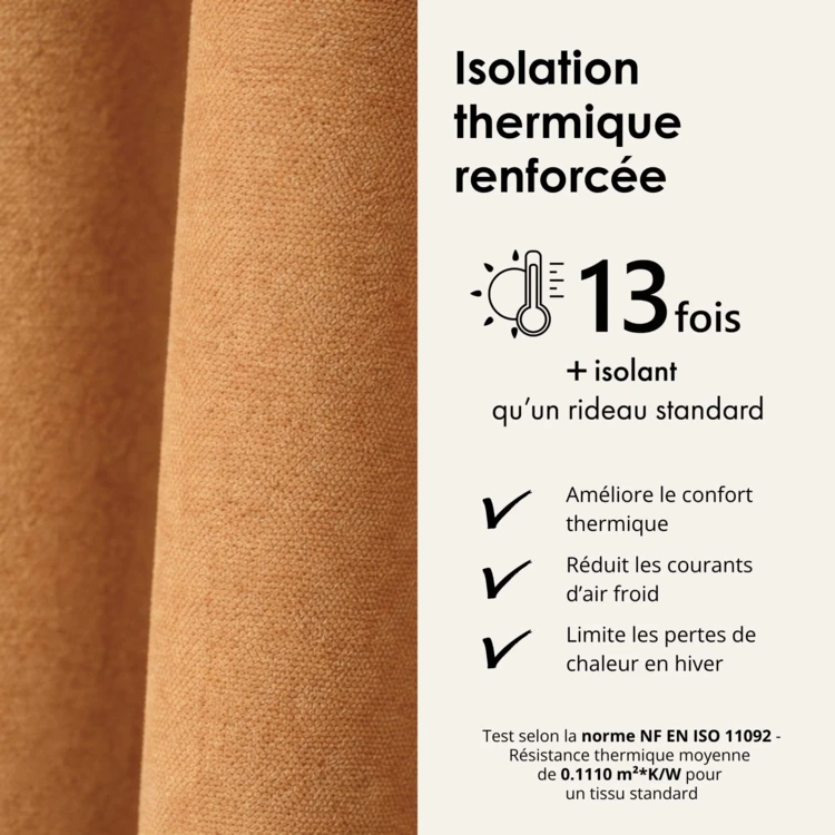 Rideau thermique phonique et semi occultant KONFOR