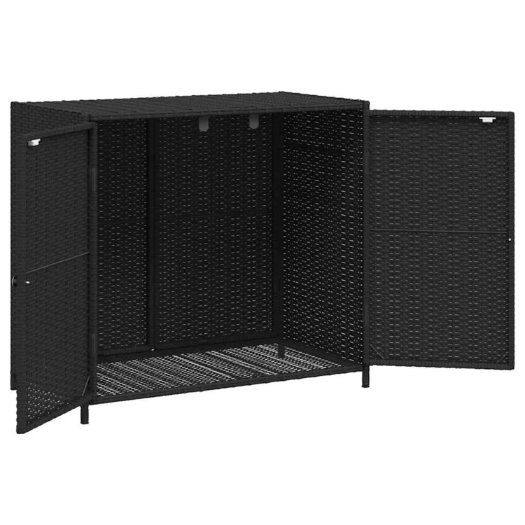 Armoire de jardin en résine tressée avec double porte