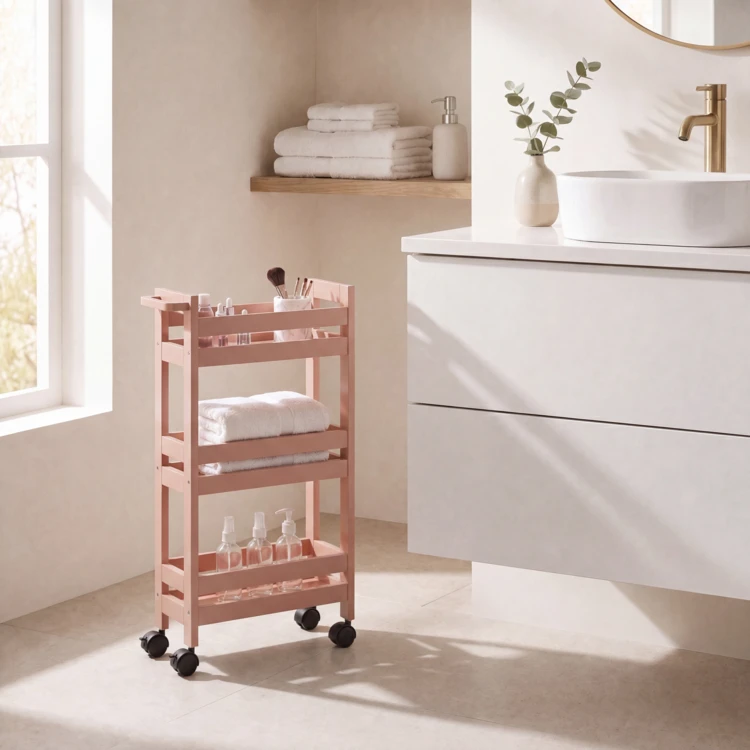 Desserte de salle de bain à roulettes 3 niveaux