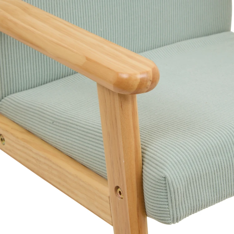 Fauteuil enfant en velours côtelé avec structure en bois