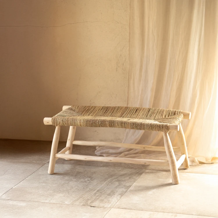 Banc bois naturel Japandi