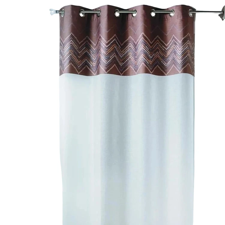 Voilage en jacquard avec parement haut "chevron"