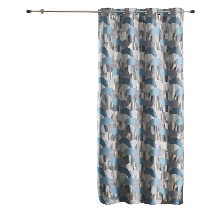 Cortina de estofos em jacquard arredondado