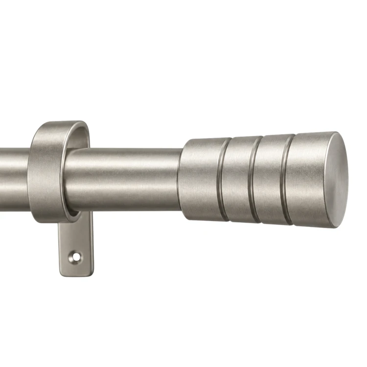 Kit tringle à rideau métal cylindre strié D16