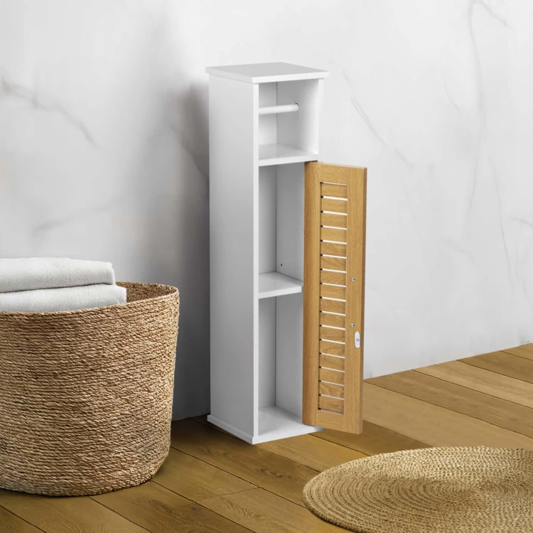 Toiletrolhouder met ingebouwde opbergruimte