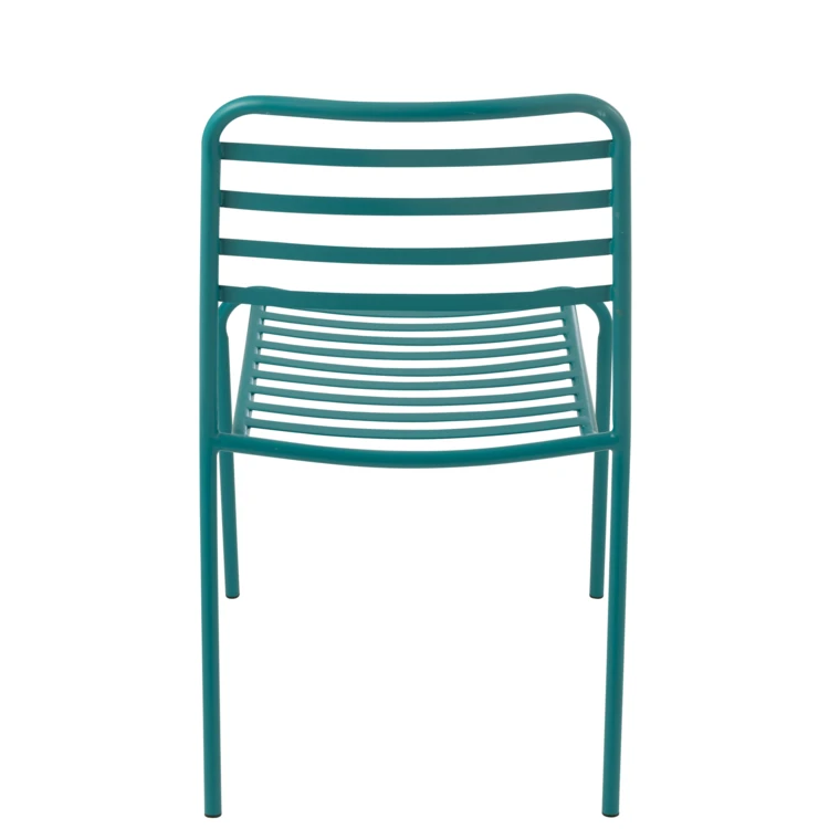 Silla de jardín metálica con respaldo de listones