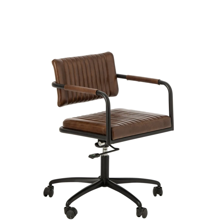 CHAISE DE BUREAU CUIR MARRON
