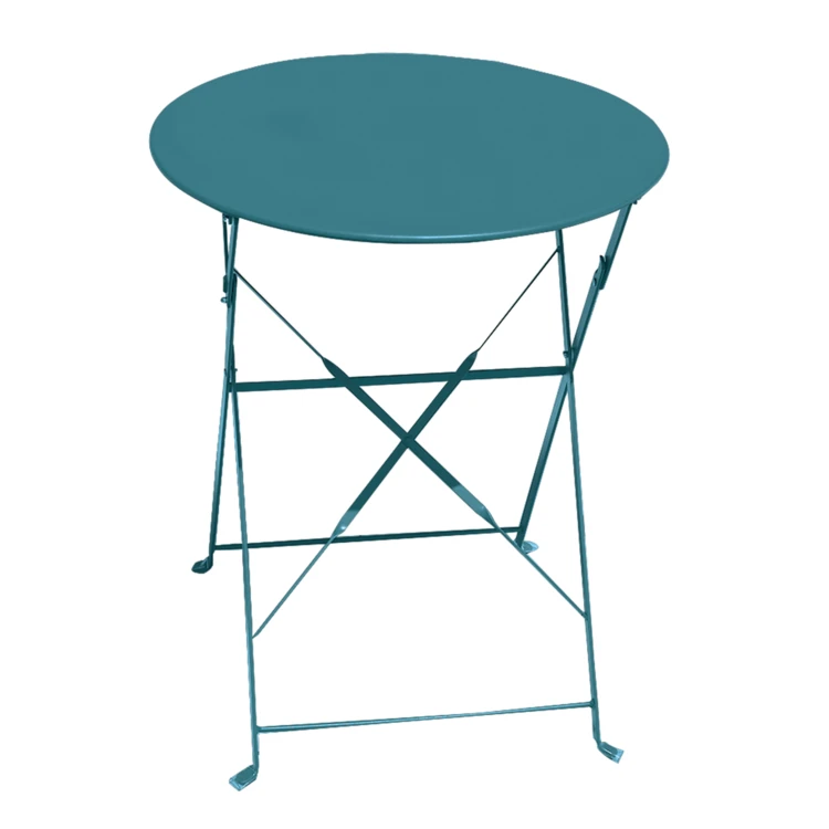 Table de jardin pliante en acier ronde