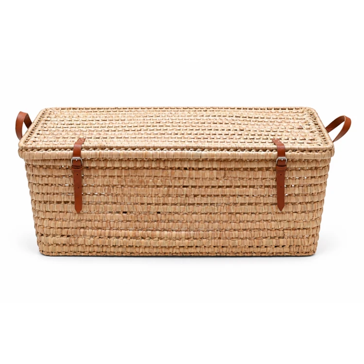 Malle de rangement fermeture cuir