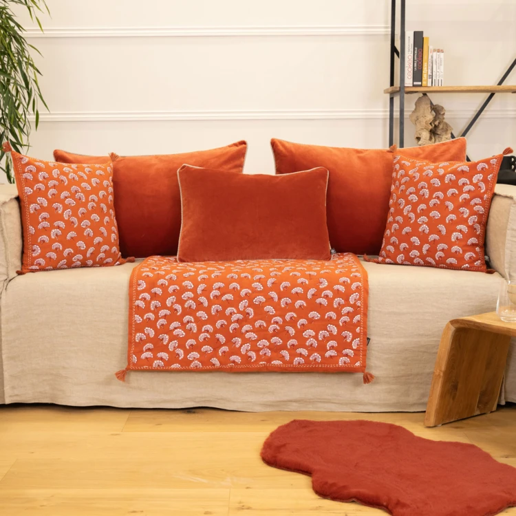 Coussin décoratif imprimé motif floral