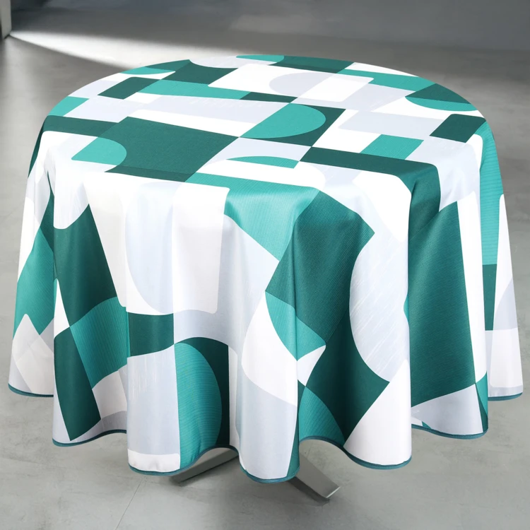 Nappe anti-tâche ronde design géométrique