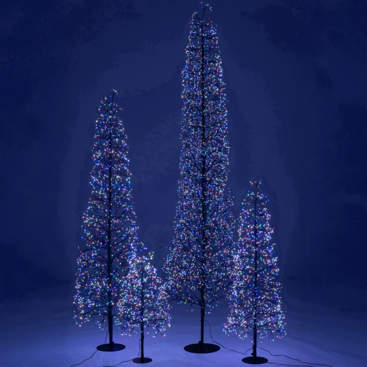 ARBRE LED LUMIÈRES MULTICOLORES FER NOIR EXTRA LARGE