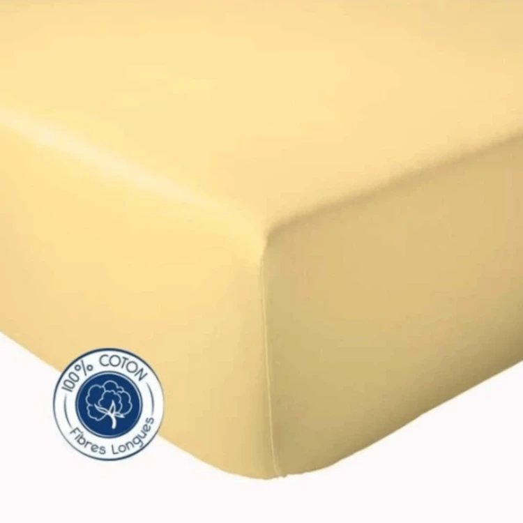 Drap Housse Uni bonnet 30 cm 100% Coton