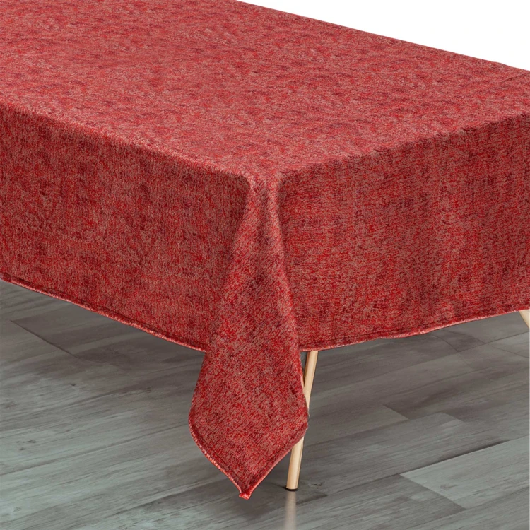 Mantel rojo y dorado de jacquard