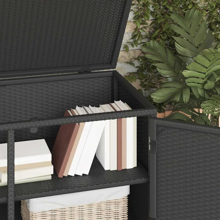 Armoire de jardin en résine tressée avec double porte
