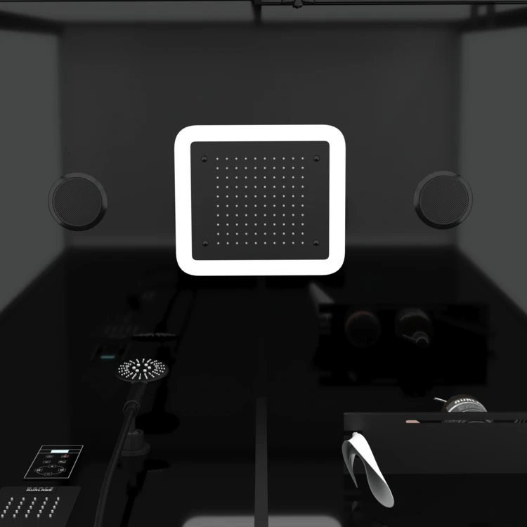 Cabine de douche hydromassante rectangulaire XXL avec porte coulissante et panneau de contrôle tactile