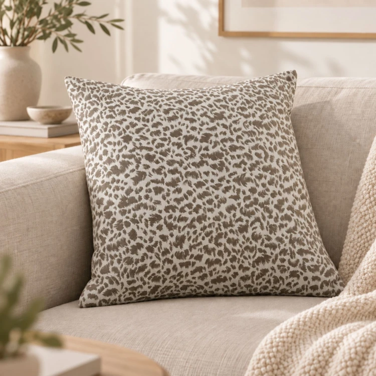 Coussin jacquard abstrait texturé style naturel