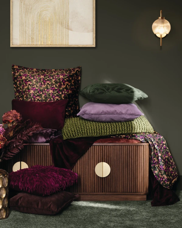 Coussin en velours effet 3D moelleux