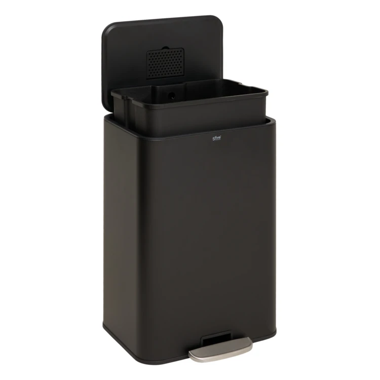 Poubelle à pédale slim en métal avec filtre anti-odeurs 50 L