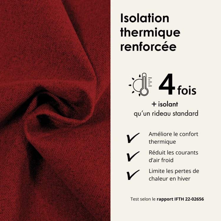 Rideau 100% occultant thermique phonique chiné