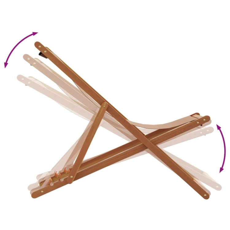 Chaise de plage pliante en bois avec dossier réglable