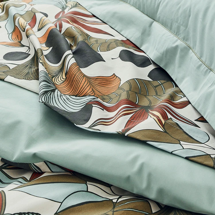 Parure de couette en percale de coton esprit nature