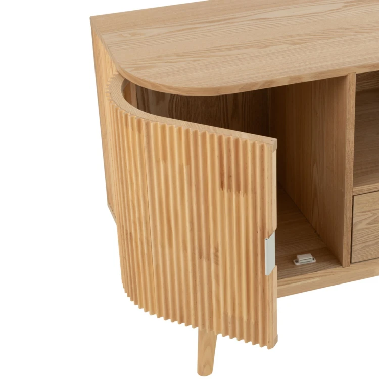 Mueble de almacenamiento redondeado de madera