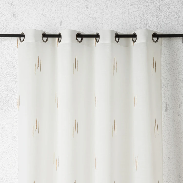 Voilage texturé motif fil coupé esprit ikat