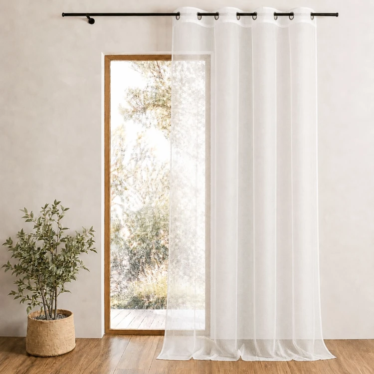 Voilage uni en maille filet